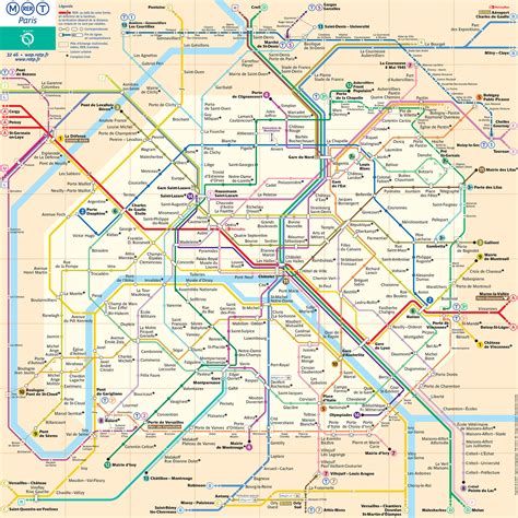 Map of Paris subway, underground & tube (metro): stations & lines