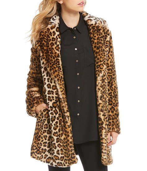 Calvin Klein Faux Fur Leopard Coat #Dillards | Leopard print long coat ...