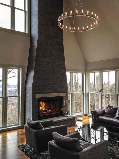 Pin by Ryan Gavin on Home Design | Modern fireplace, Chandelier in ...