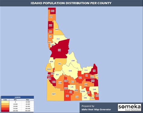 Idaho Population Density Map