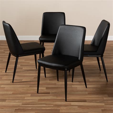 Baxton Studio Darcell Modern and Contemporary Black Faux Leather ...