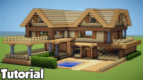 Minecraft: How to Build a Large Wooden House - Tutorial 2018 /Survival ...