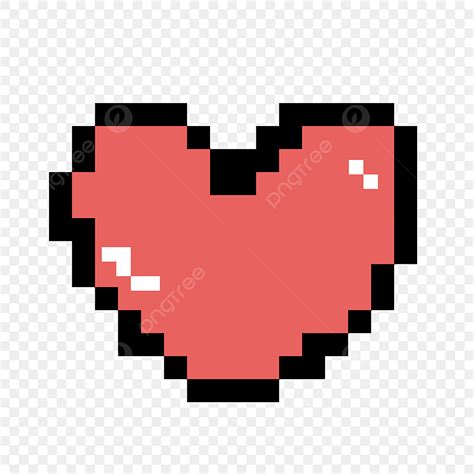 Retro Gaming Clipart Transparent Background, Red Pixel Heart From Retro ...