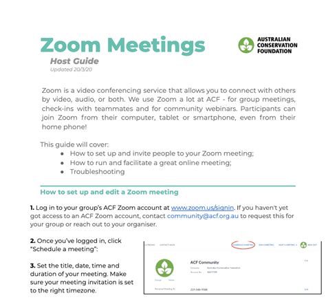 Zoom Meeting Agenda Template