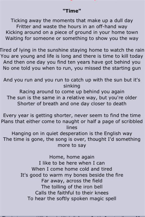 Pink floyd time lyrics - lasopaday