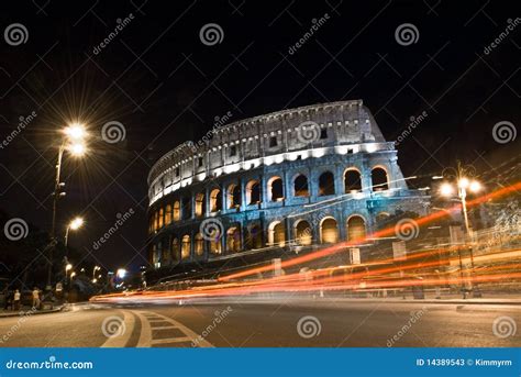 Colosseum in at Night, Rome, Italy Stock Image - Image of dusk, cities ...