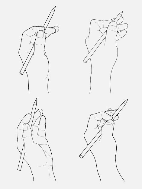 Premium Vector | Hand holding pencil