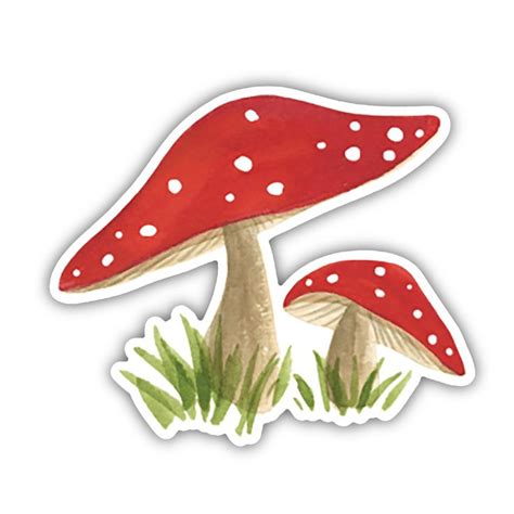 Mushroom Sticker in 2021 | Cute laptop stickers, Mushroom drawing ...