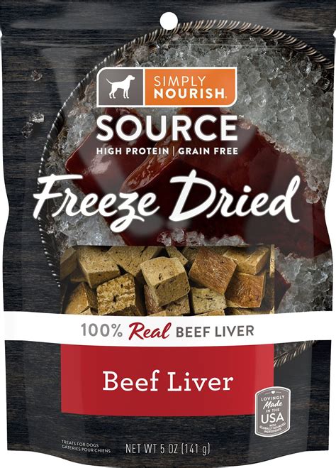 SIMPLY NOURISH Beef Liver Grain-Free Freeze-Dried Dog Treats, 5-oz bag ...