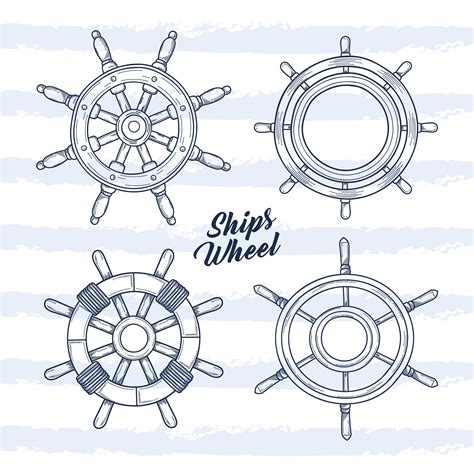 Ship Wheel Hand Drawn Illustration 179955 Vector Art at Vecteezy