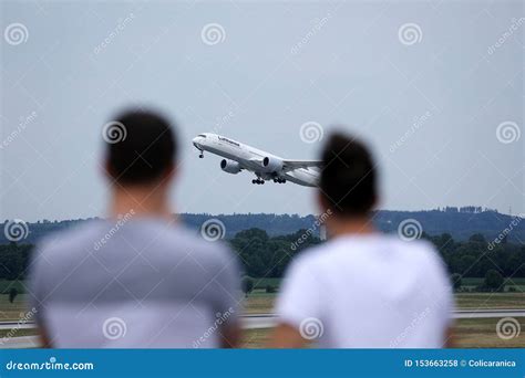 Plane Spotters Watching Planes Editorial Stock Photo - Image of departs ...