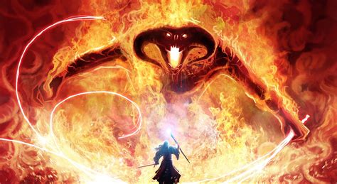 Fond d'écran : 2500x1370 px, Balrog, démon, Feu, Gandalf, Llord, la ...