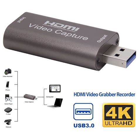 ODOMY 4K Video Capture Card USB HDMI Video Capture Record Box for PS4 ...