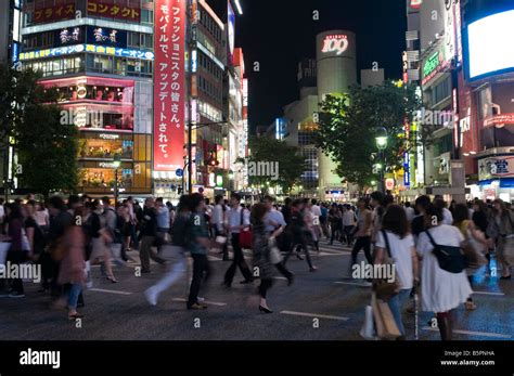 Shibuya Crossing at Night Stock Photo - Alamy