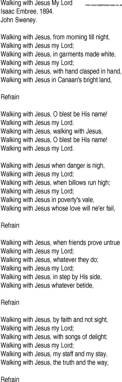 I Will Walk With Jesus Lyrics Printable