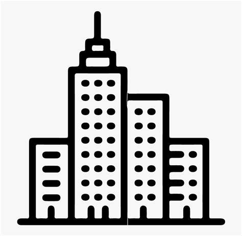 Simple Outline Of City Building , Free Transparent Clipart - ClipartKey