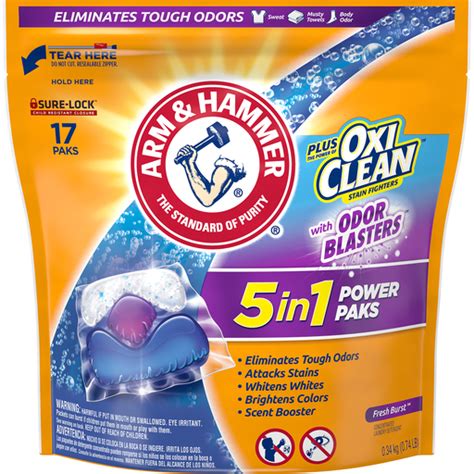 Arm & Hammer® Plus OxiClean™ Fresh Burst™ 5 in 1 Power Paks ...