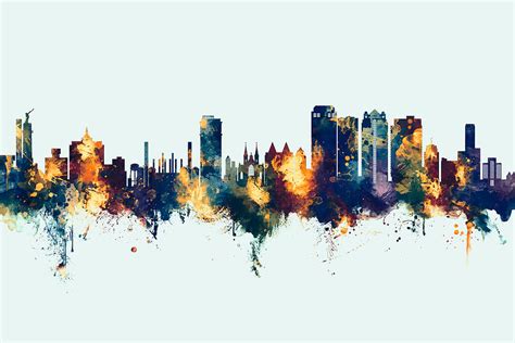 Birmingham Alabama Skyline Digital Art by Michael Tompsett