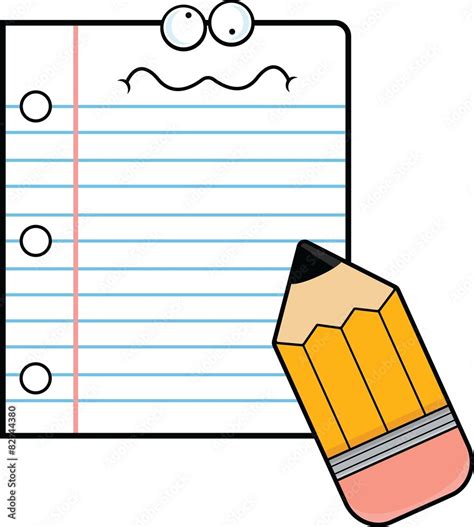 Cartoon Paper And Pencil Silly Stock Vector | Adobe Stock