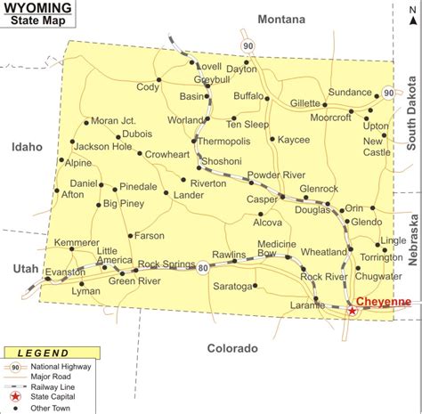 Map Of Wyoming Cities And Towns - Super Sports Cars