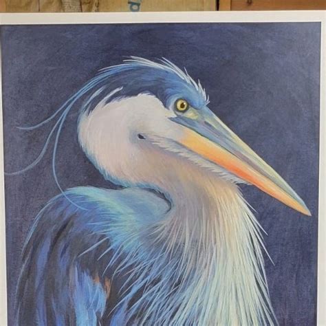 White Heron Painting - Etsy