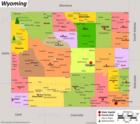 Wyoming State Map | USA | Maps of Wyoming (WY)