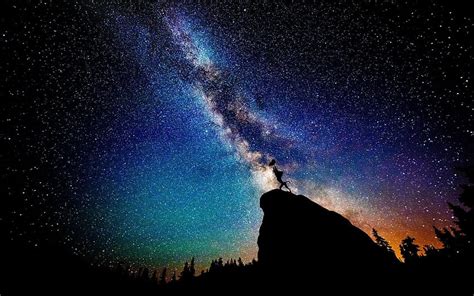 Nebula cliff silhouette the lion king stars night milky way nature ...