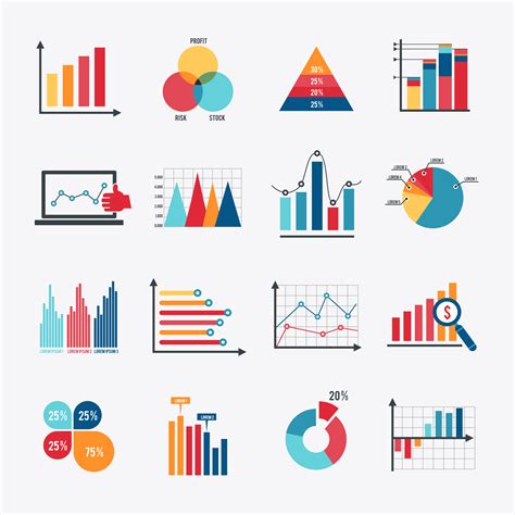 Business Chart Icons Set Flat 444303 Vector Art at Vecteezy