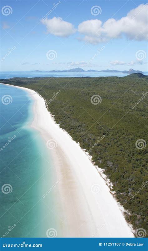 Aerial View of Whitehaven Beach, Australia Stock Image - Image of sand ...