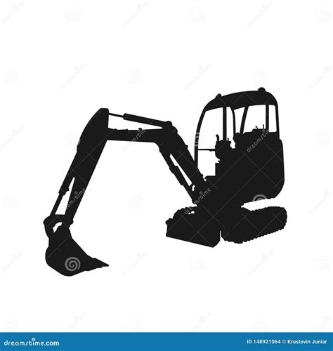 Excavator Silhouette Design Stock Vector - Illustration of heavy ...