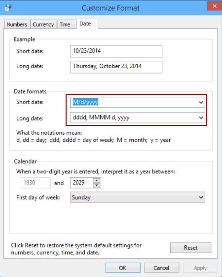 Change Date and Time Formats in Windows 10