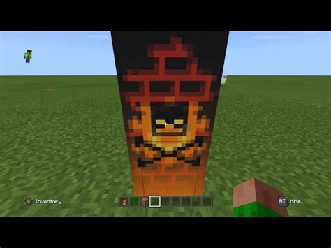 How to make flaming skull banner in minecraft - YouTube