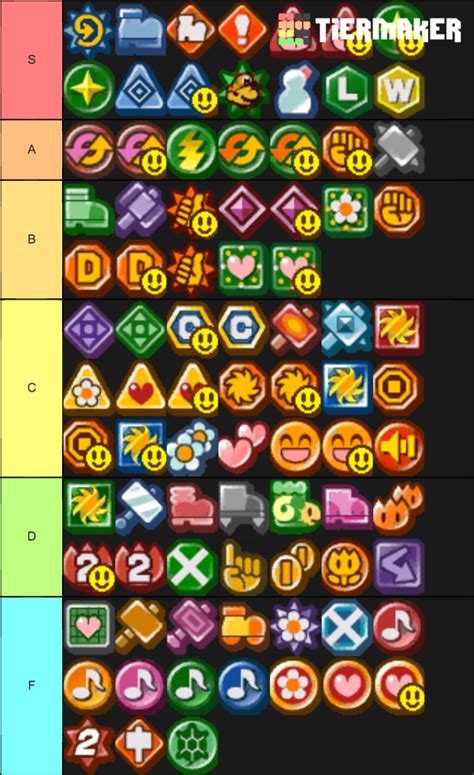 Paper Mario TTYD Badges Tier List (Community Rankings) - TierMaker