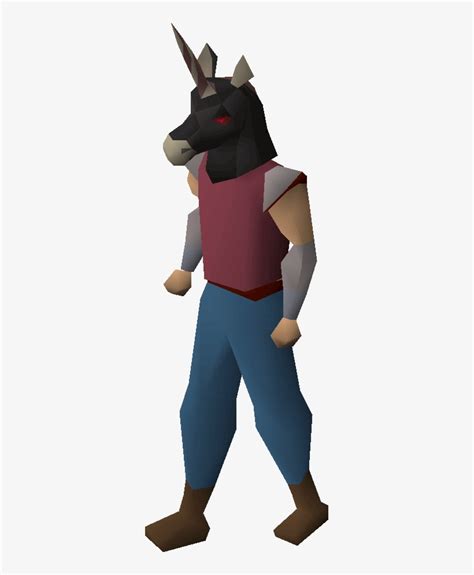 Black Unicorn Mask Equipped - White Unicorn Mask Osrs PNG Image ...