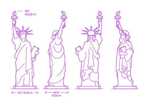 Statue of Liberty Dimensions & Drawings | Dimensions.com