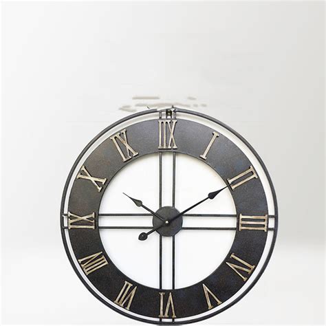 Retro Wall Clock Wrought Iron Clock Round - CJdropshipping