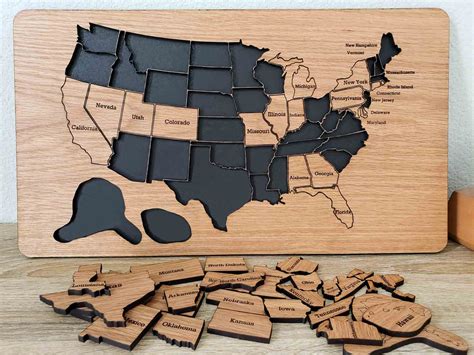 US States Tracker Board | USA Roadtrip Tracker | Whake Studios