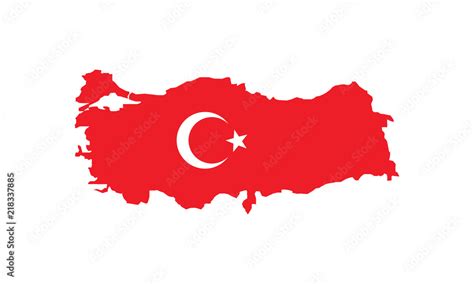 Turkey outline map national borders state shape country graphic Stock ...