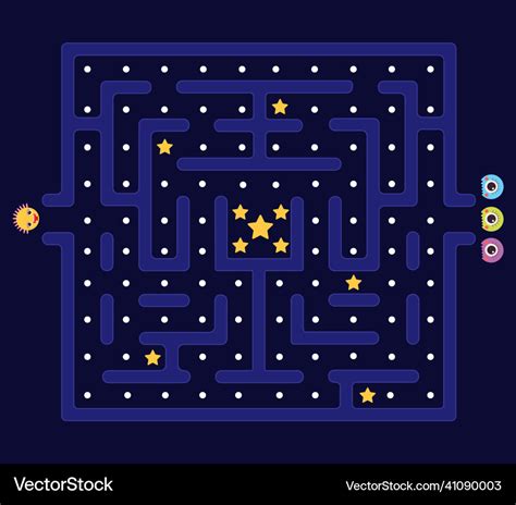 Arcade maze pacman background pac man retro Vector Image