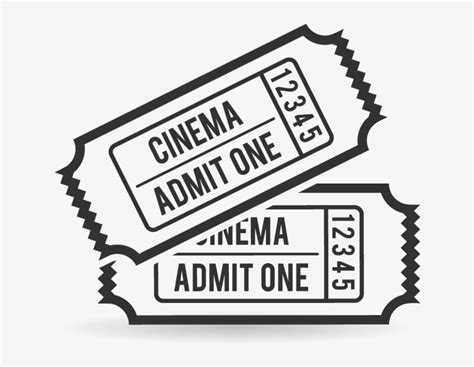 Clip Art Transparent Movie Ticket Clipart Black And - 698x559 PNG ...