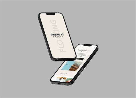 Free Floating iPhone 13 Mockup PSD - Good Mockups