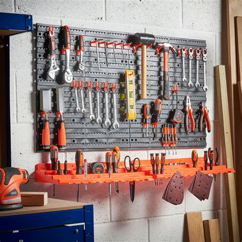 VonHaus Pegboard & Shelf Tool Organiser - Garage Wall Mounted Tool ...