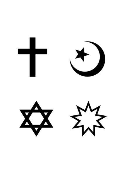 these four all are ABRAHAMIC symbols having faith in the same lord,all ...