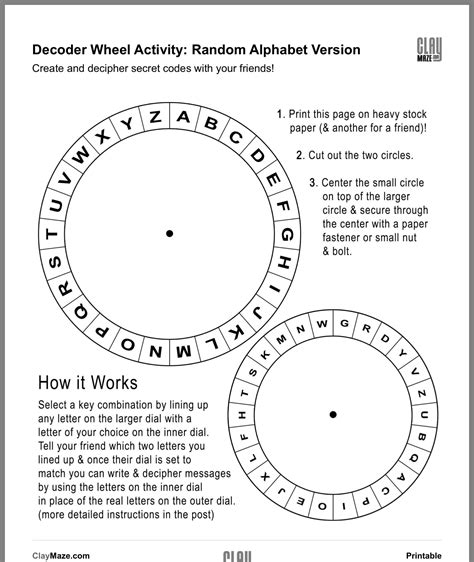 Cipher Wheel Printable