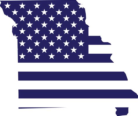 outline drawing of missouri state map on usa flag. 17296332 PNG