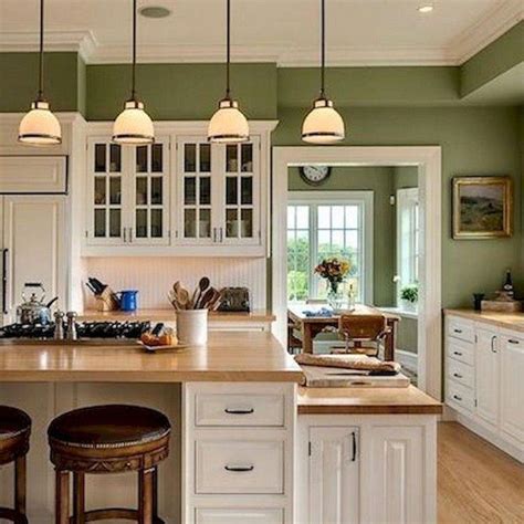 10+ Green Kitchen Walls With White Cabinets – DECOOMO