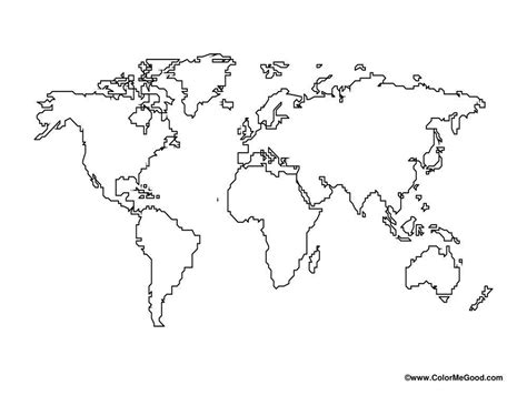 Free Printable Blank World Map Worksheet 2 | Map worksheets, World map ...