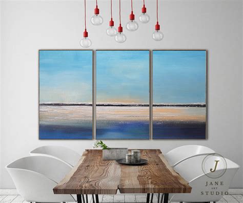 Original Blue Sky Paintingabstract Art Decor Large Ocean - Etsy