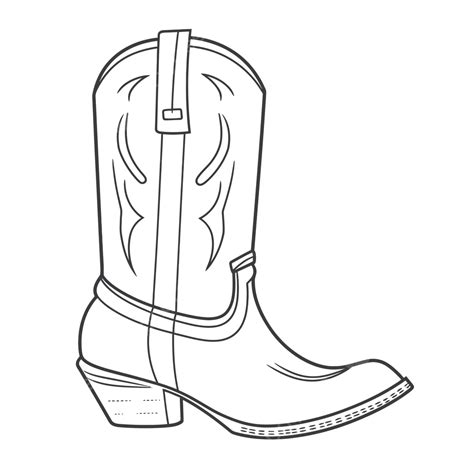 Cowboy Boots Coloring Pages Free Printables Outline Sketch Drawing ...