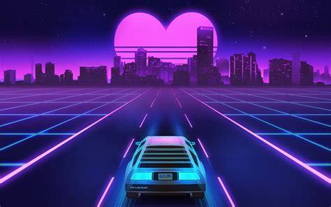 Delorean Vaporwave Kitsunekrush 4K Wallpaper | Vaporwave wallpaper ...